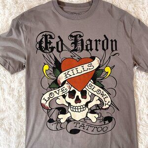 Ed Hardy Grey Men's T-Shirt